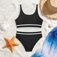 thumbnail image 6 of Tween Girls Swimsuits 2 Piece Solid Color Bikini Sets with Chest Pad Sporty Bathing Suit Fashion Swimwear with Shorts Black 7-8 Years, 6 of 6