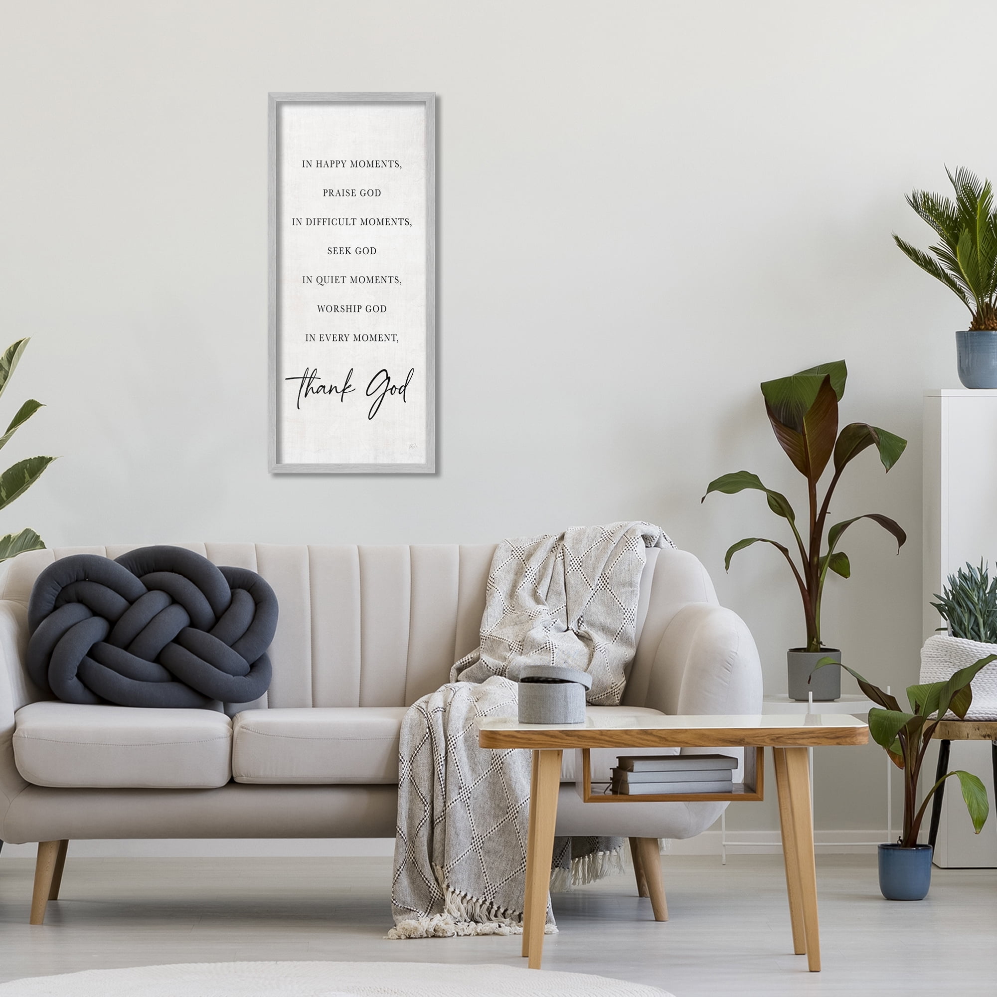 Stupell Industries Every Moment Thank God Gray Framed Giclee Art, design by Natalie Carpentieri