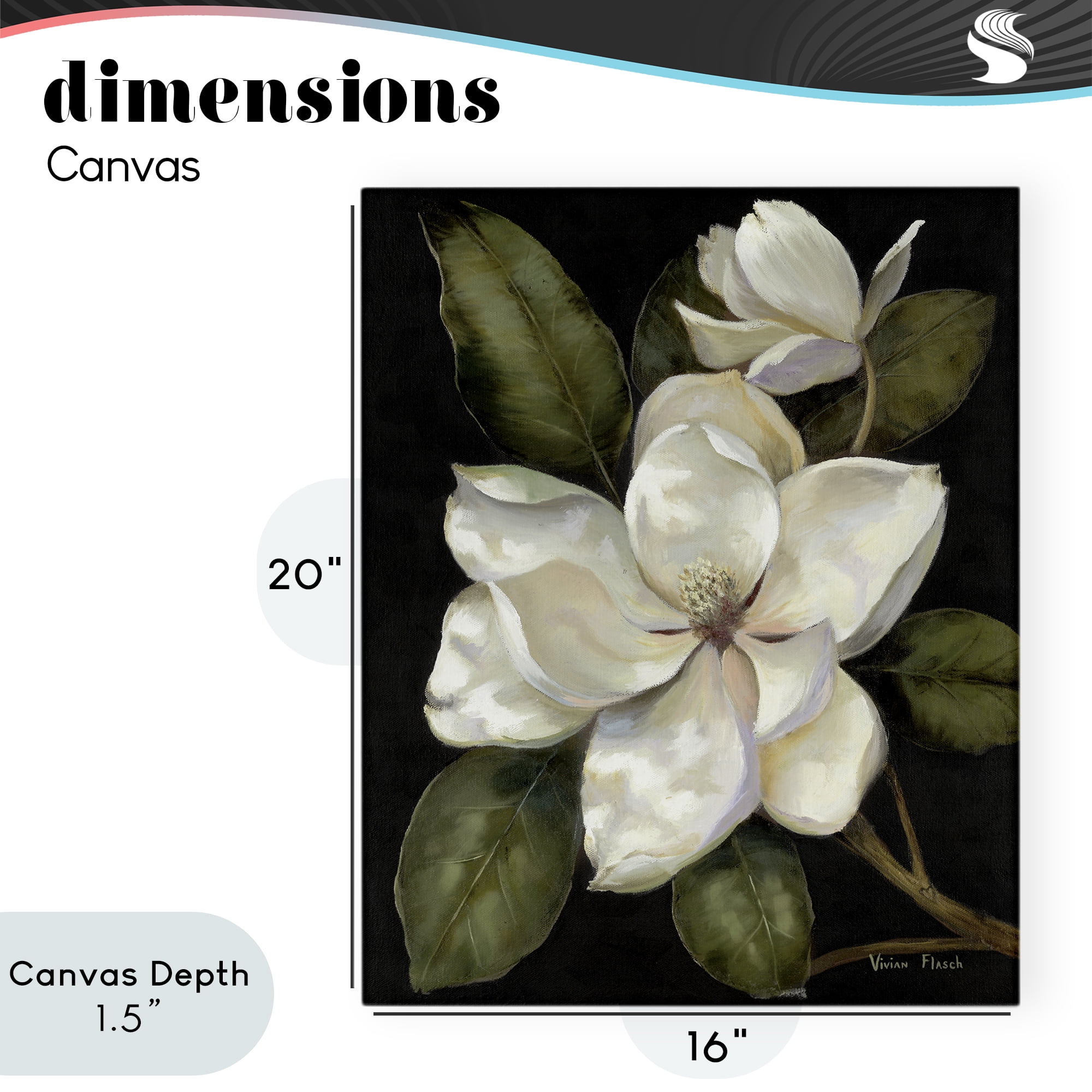 Stupell Industries Blooming Magnolia Buds Canvas Wall Art, design by Nan