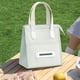 thumbnail image 1 of Bolsa térmica para almuerzo de gran capacidad, impermeable y resistente al agua | Lonchera térmica de poliéster con correa extensible para oficina, trabajo, escuela y viajes | Beige, azul, ver, 1 of 5