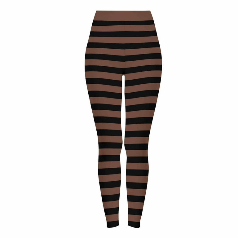 purcolt Women's Striped Leggings Stretchy Elastic High Waist Yoga