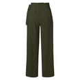 thumbnail image 5 of Women's Plus Pants for Women Trendy Summer Capri Pants for Women Plus Size Dressy Women's Wide Leg Casual Pants Summer High Waist Side Tie Knot Lightweight Loose Flowy Beach Trousers with Pockets, 5 of 5