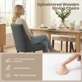 thumbnail image 4 of EOP Upholstered Dining Chairs Set of 4, Mid Century Modern Fabric Side Chairs with Solid Wood Legs, Comfortable Kitchen & Dining Room Chairs for Home, Restaurant Use, Dark Gray, 4 of 7