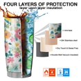thumbnail image 7 of 20 Oz Pioneer Flower Coffee Tumbler Double Wall Insulated Stainless Steel Water Bottle | Metal Reusable Thermoses Flask with Cup Cap | Leak & Sweat Proof with Anti-Dust Lid, 7 of 7