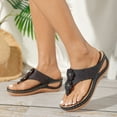 thumbnail image 6 of AXXD Black Sandals for Women Summer Solid Color Pinch Toe Comfy Sandals Slope Heeled Beach Casual Shoes, 6 of 7