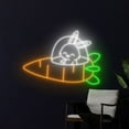 thumbnail image 3 of Handmadetneonsign Astronaut Rabbit Bunny Neon Sign, Carrot Rocket LED Light, Astronaut Bunny Sign, 3 of 5