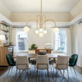 thumbnail image 3 of Gold Sputnik Chandelier,6 Lights Large Modern Chandelier L40”Mid Century Long Ceiling Pendant Light Fixtures for Dining Room with Milk Glass Globe Shades for High Ceiling Foyer Living Room, 3 of 7