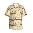 thumbnail image 2 of Balery Dachshund Dog And Flower Print Men's Hawaiian Shirts Short Sleeve Beach Shirt Relaxed Fit Vacation Button Down Shirts-X-Large, 2 of 9
