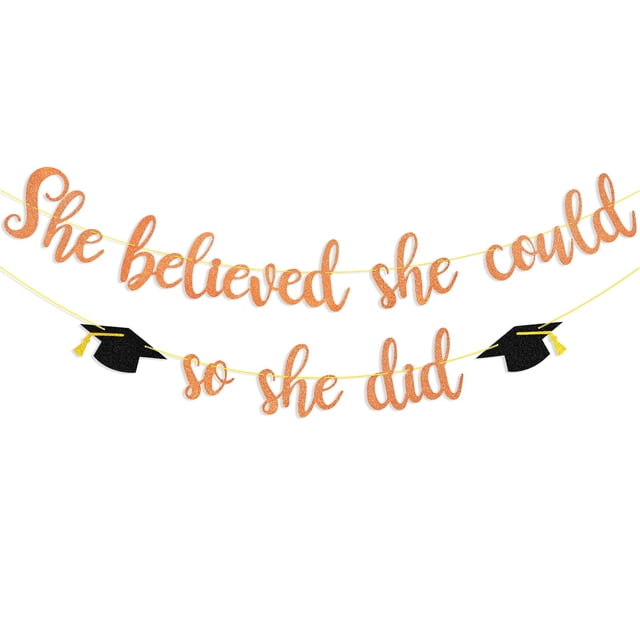 Banner decorativo de graduación She Believed She Could