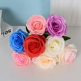 thumbnail image 3 of 3Pc Roses Artificial Flowers,10.6" Artificial Silk Bobo Ball Bouquet Flowers,Simulation Rose Flower Decor for Valentines Day,Props Imitation Rose,Wedding, 3 of 6