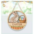 thumbnail image 2 of Tyidzon Easter Door Hanger - 8" Bunny Welcome Wood Sign for Front Door, Spring Easter Decorations for Porch Patio Yard Holiday Home Decor, 2 of 2