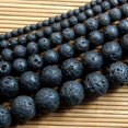 thumbnail image 4 of PENGXAING Natural Nature Black Volcanic Lava Gemstone  Beads 15”, 4 of 6