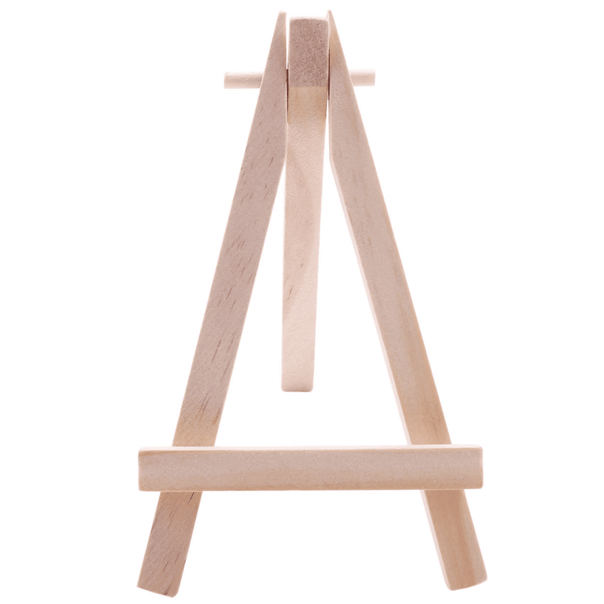 48 Pack 5 Inch Mini Wood Display Easel Natural Wooden Tripod Holder Stand for Displaying Small Canvases and Photos