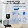 thumbnail image 2 of Dispensador automático de jabón montado en la pared de 1500ml, dispensador de desinfectante de manos, termómetro infrarrojo sin contacto con 18 idiomas, 2 of 8