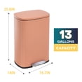 thumbnail image 4 of FOA Ament 13 Gallon Stainless Steel Step Foot Pedal Trash Can in Pink, 4 of 13
