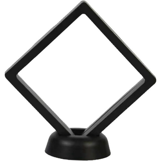 HUGFEGWE 4Pcs 3D Floating Frame with Stand, Small Shadow Box for Earrings, Rings, Brooch, Medal , 14x14x2cm CJB91-35408