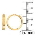 thumbnail image 2 of Precious Stars 14K Yellow Gold 14-mm Square Tube Hinged Hoop Earrings, 2 of 3