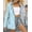 Light Blue, variant on Women's Plus Size Reversible Floral Print Hooded Casual Lightweight Windbreaker Outerwear