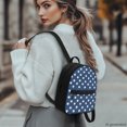 thumbnail image 3 of HELLHERO Blue White Star Mini Backpack Purse, Lightweight Polyester Travel Daypack with Front Pocket for Women Work and Hiking, 3 of 8