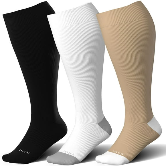 Calcetines de compresión LEVSOX Plus, talla 15-20 mmHg, para mujeres y hombres