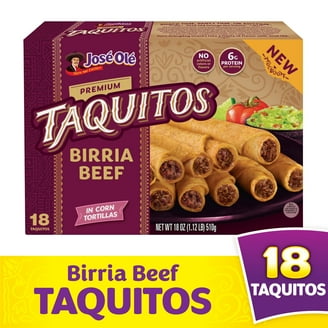 Jose Ole Birria Beef Taquitos, Frozen Mexican Snacks
