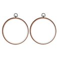 thumbnail image 4 of Round Embroidery Hoop for Cross Stitch 2Pcs Imitation Wood Plastic Circles, 4 of 5