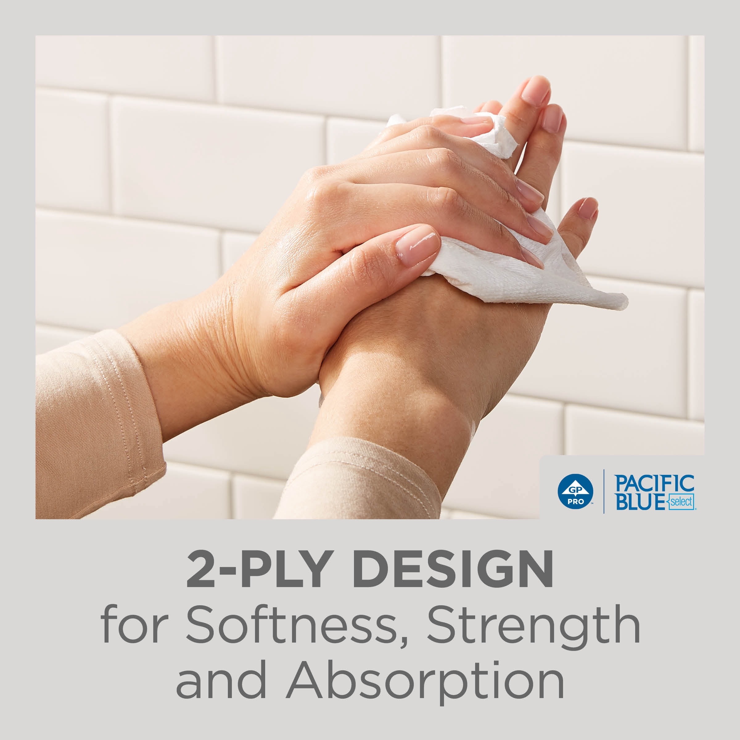 Pacific Blue Select® Multifold Premium 2-Ply C-Fold Paper Towels by GP PRO (Georgia-Pacific), White, 2,000 Towels Per Case