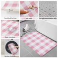 thumbnail image 6 of Pink Plaid Bath Mat 3 Piece Bathroom Rug Set, Spring Farmhouse Buffalo Checkered Non Slip Bath Rug Contour Mat and Toilet Lid Cover, Absorbent Shower Mats Soft Bath Rugs and Mats Sets, 6 of 8