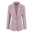 thumbnail image 3 of AZoiNM Women's 2 Piece Satin Blazer Suit Set, One-Button Lapel Blazer Jacket & Straight Leg Pants, Slim Fit Formal Business Outfits for Work Office Interview, 3 of 7