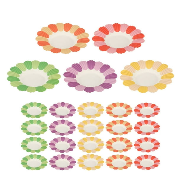 GOOHOCHY 50 platos de papel desechables con forma de flor para fiestas, picnics