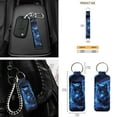 thumbnail image 7 of Yuyamidu Blue Wolf Car Seat Cover Full Set of 16 Fashion Steering Wheel Cover Seat Belt Covers Sunshade Car Windshield Handbrake Sets Rear View Mirror Cover Coasters Key Chain Car Accessories, 7 of 7