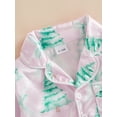 thumbnail image 6 of Suealasg Little Girl Christmas Pajama Outfits 1T 2T 3T 4T Kids Girl Fall Loungewear Snowflake Tree Print Long Sleeve Button-Down Shirt Tops+Pants Toddler Girl Christmas 2Pcs Sleepwear Set, 6 of 7