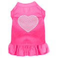 thumbnail image 1 of Chevron Heart Screen Print Dress Bright Pink Xs (8), 1 of 1