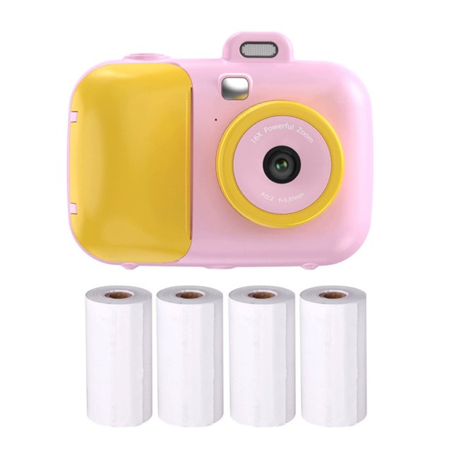 Cateissary Cámara para niños ABS 1080P con enfoque automático, imágenes claras cada vez, cámara instantánea linda Digital ForZoom Electrónica Rosa
