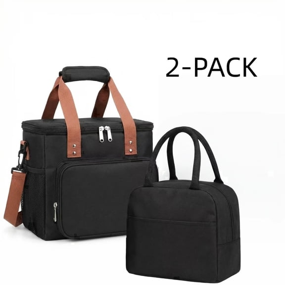 CALLINOX 2 Pack Reusable Insulated Lunch Bag 7L and 15L Portable Freezable Soft Cooler Tote with Adjustable Shoulder Strap for Work School Travel Picnic