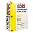 thumbnail image 2 of JAM Paper Glossy 3 Hole Punch Folders, Yellow, 50/Pack, 2 of 5
