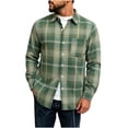thumbnail image 3 of YODETEY Men's Classic Plaid Long Sleeve Button Down Flannel Shirt,Regular Fit Plaid Dress Shirts,Size S-2XL, 3 of 6