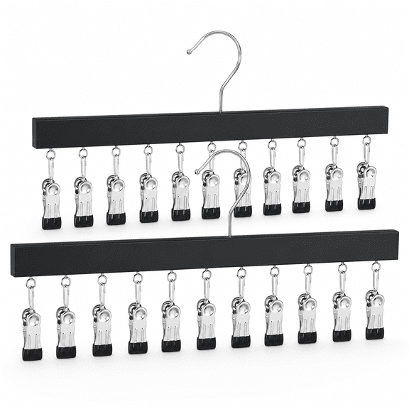 PLERISE Hanging Closet Organizer with Non-Slip Clips, Holds 20 Leggings or Pants, 4Pcs