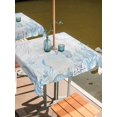 thumbnail image 2 of Outdoor Tablecloths with Umbrella Hole & Zipper, Blue Seahorse Coastal 54x54 Inch Square Tablecloths, Summer Beach Nautical Ocean Coral Waterproof Table Cloth, Patio/Pool/Picnic Table Covers, 2 of 8
