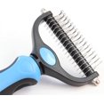 thumbnail image 2 of Pet Grooming Brush - Double Sided Shedding and Dematting Undercoat Rake Comb for Dogs and Cats,Extra Wide, 2 of 7