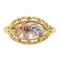 thumbnail image 5 of Solid 14k Yellow and Rose Gold Two Elephants Ring Band Size 9, 5 of 6