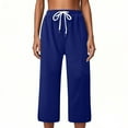 thumbnail image 3 of Mohiass Capris for Women with Pockets Capris for Women Capris for Women Casual Summer for Work Yoga Trouser Pants for Women Royal Blue XL, 3 of 4