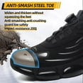 thumbnail image 2 of Lightweight Steel Toe Sneakers Rotating Buckle Safety Work Shoes Air Cushion Comfort Trainers for Men Women, 2 of 5