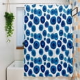 thumbnail image 3 of Blue Polka Dots Shower Curtain Set, Waterproof Shower Curtains for Bathroom, Watercolor Modern Abstract Geometric Washable Fabric Cloth Bath Curtain for Bathtub Decoration with Hooks 72x78 Inches, 3 of 9