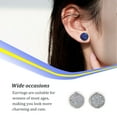thumbnail image 3 of Langgg Round Earrings Eye-catching Eardrops Fine Electroplating Rhinestone Inlay Ear Studs Gorgeous Gift for Birthday Party Wedding White, 3 of 5