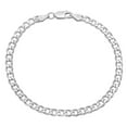 thumbnail image 3 of 4.5mm Rhodium Plated Silver Flat Cuban Link Curb Chain Necklace, 24 inches, 3 of 6
