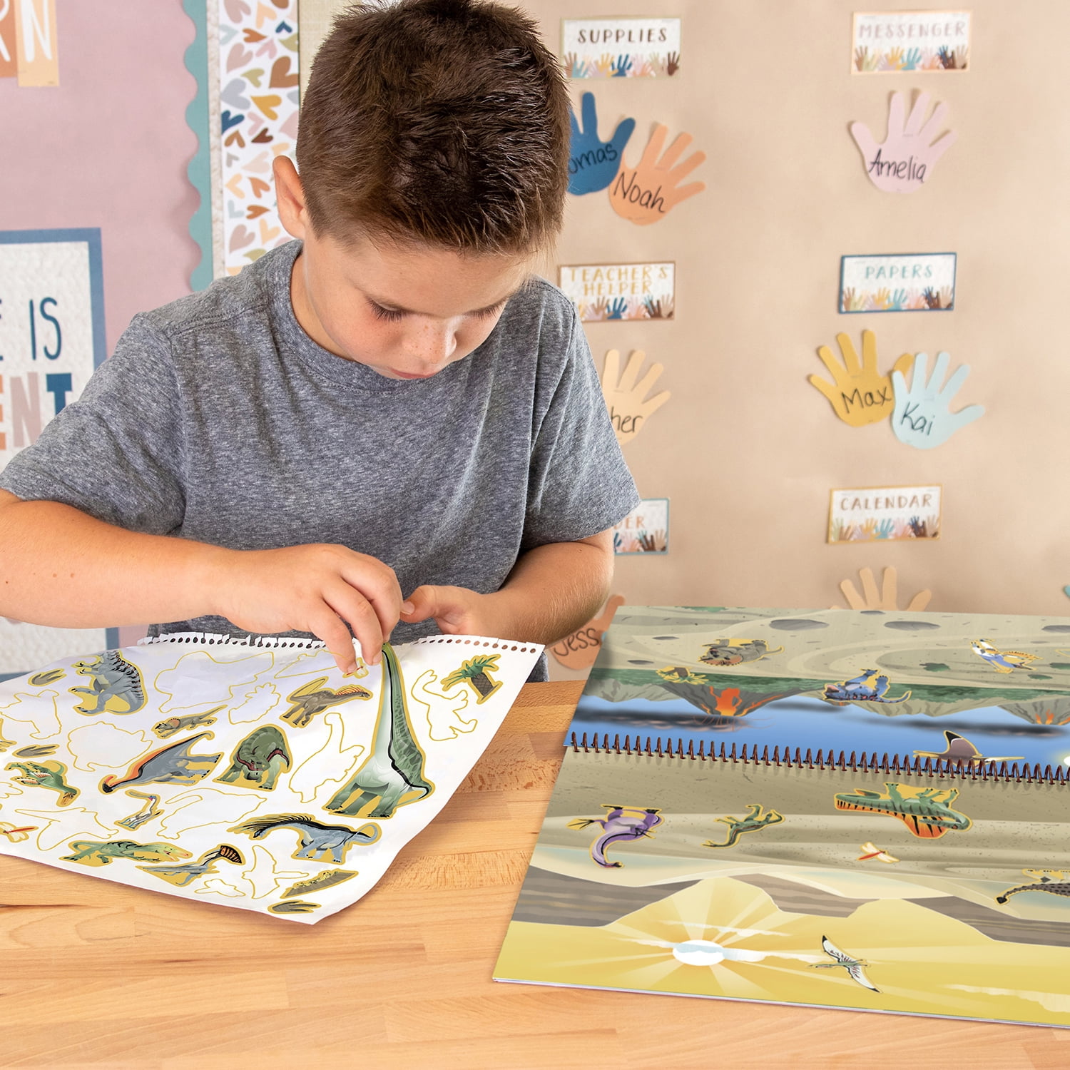 Teacher Created Resources Dinosaurs and Prehistoric Animals Reusable Sticker Pad, Pack of 3