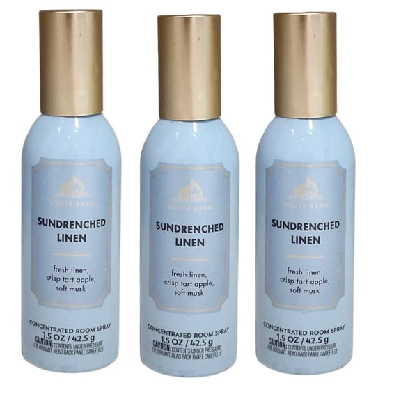 Sundrenched Linen Concentrated Room Spray by Bath and Body Works - Pack of 3