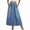 N702 Blue, variant on Curuila Womens Denim Skirts With Pocket Solid Color Elastic Waist Drawstring Fashion Long Skirts For Women Size L