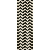 Safavieh Courtyard Bailey Chevron Indoor/Outdoor Runner Rug, 2'3" x 12', Black/Beige